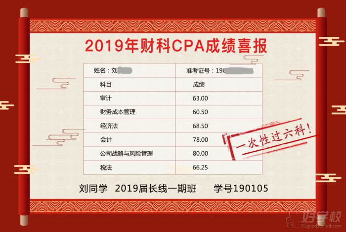 2019年北京财科学校注册会计师考试捷报频传